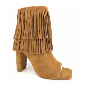 NWOT women’s fringe tassel moccasin high heel booties